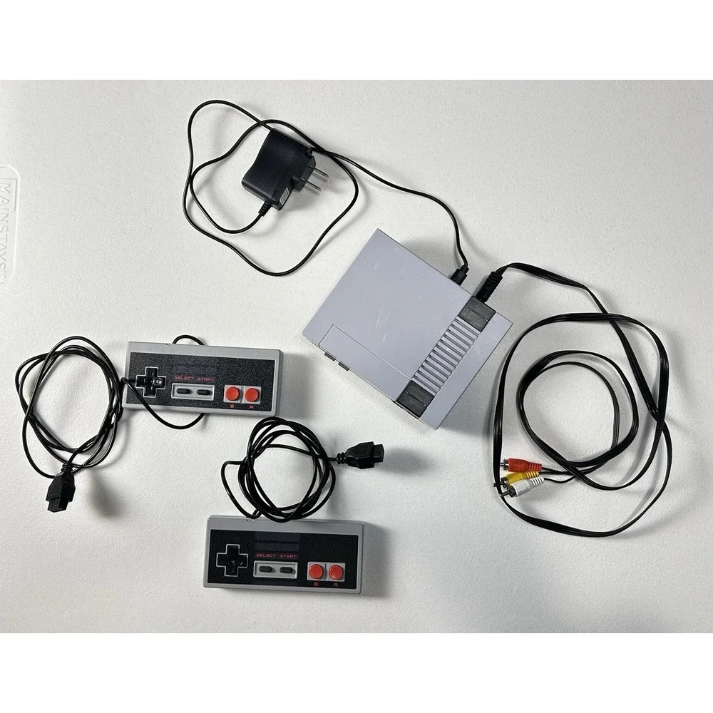 Haochu Mini Game Console Gray AV Out Dual Controllers Built-in Games